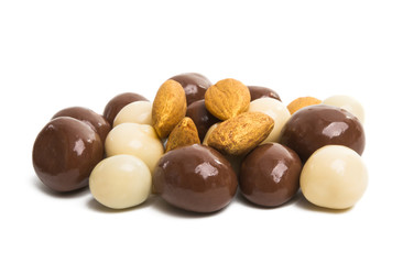 nuts in chocolate isolated