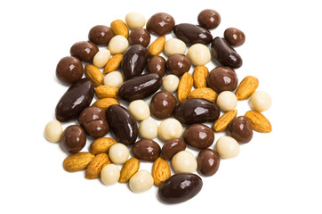 nuts in chocolate isolated