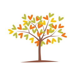tree love leaves art design vector illustration season