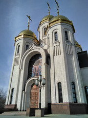 church, cathedral, architecture, religion, orthodox, building, cross, dome, temple, sky, russia, white, old, city, history, travel, blue, tower, culture, ukraine, christ, chapel, europe, landmark, gol © Alex Red