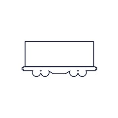 Freight wagon icon in thin line style.
