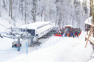 Naklejka premium chairlift at a ski resort