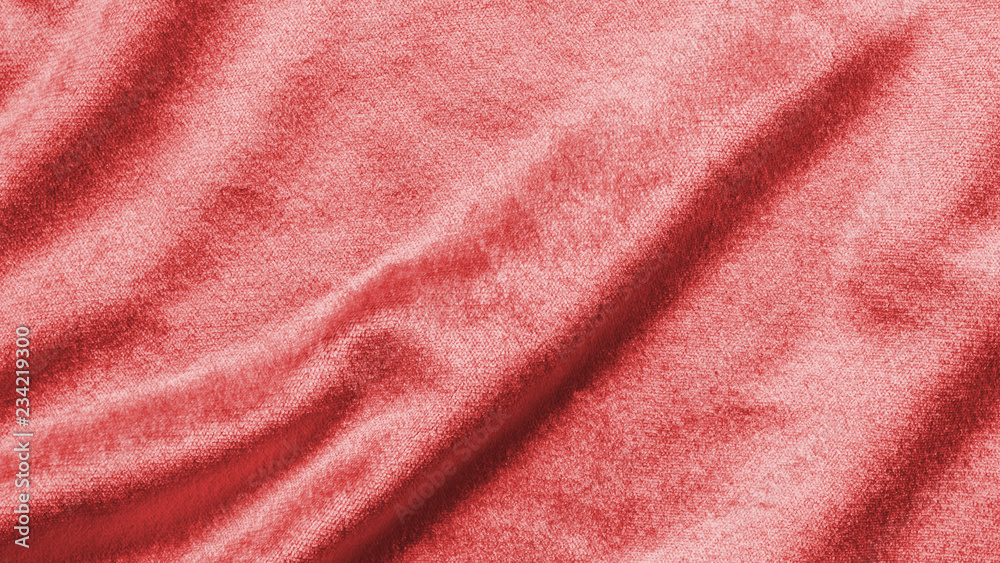 Wall mural red velvet background or velour flannel texture made of cotton or wool with soft fluffy velvety sati