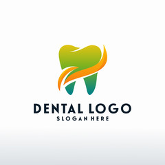 Modern Dental Logo designs concept vector, Dental care logo with swoosh symbol