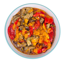 Bowl with vegetable stew