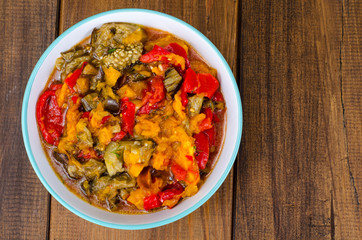 Bowl with vegetable stew
