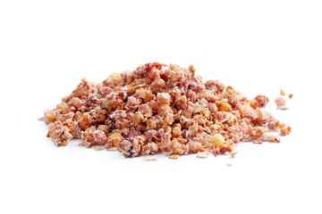 Granola healthy breakfast isolated on white background