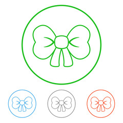 Tied bow. Icon set. Vector.