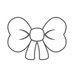 Hair bow. Outline. Vector icon.