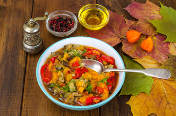 Bowl with vegetable stew
