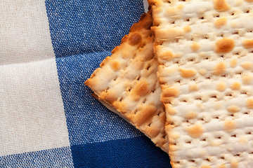 matzo flatbread for Jewish high holiday celebrations on the table