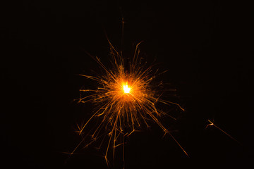 The beautiful sparklers on black background