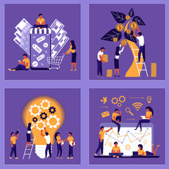 Obraz premium Business growth financial success concept. 