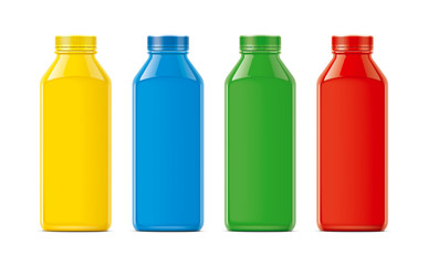 Plastic Bottles Mockup. Colored, not transparent version 