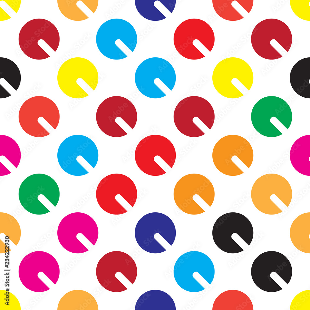 Wall mural vector seamless pattern of abstract colorful circles.