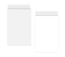 Wire spiral junior legal size empty notebook - white page and cover