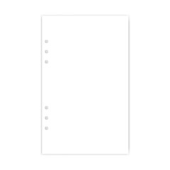 Hole punched junior legal size white blank filler paper for ring binder