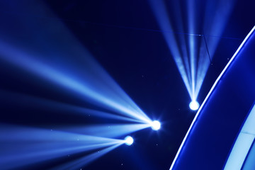 stage lighting effect in the dark, closeup photo