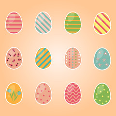 Color Easter egg set for spring holiday