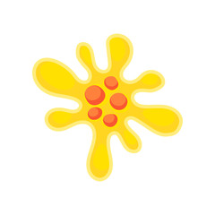 Structure of dangerous virus under microscope. Biology microorganism. Science and microbiology theme. Flat vector icon