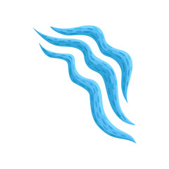 Flat vector icon of blue virus. Biological agent. Dangerous microorganism under microscope. Microbiology theme