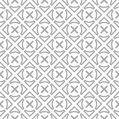 Gray geometric ornament on white background. Seamless pattern