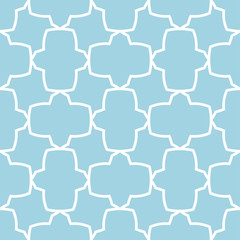 Navy blue and white geometric ornament. Seamless pattern