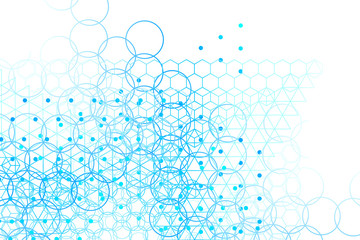 The science and mathematics abstract background with circles, cube, triangles and a lot of lines. Sacred geometry backdrop. The chemistry and astrology. Graphic elements for identity design.