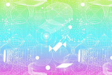 The science and mathematics abstract background with circles, cube, triangles and a lot of lines. Sacred geometry backdrop. The chemistry and astrology. Graphic elements for identity design.