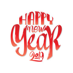 Congratulations Happy New Year, calligraphy for cards, posters and covers