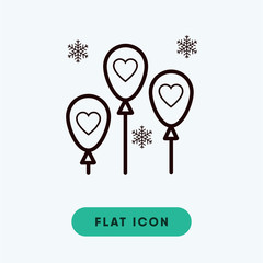 Balloons card vector icon