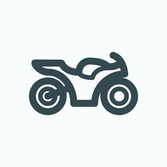 Motorcycle icon, sport motorbike, sportbike vector icon