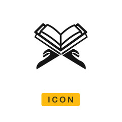 Reading Quran vector icon