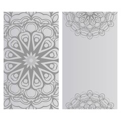 Design Vintage cards with Floral mandala pattern and ornaments. Vector template. Islam, Arabic, Indian, Mexican ottoman motifs. Hand drawn background