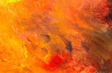 Plakat Orange macro Abstract texture background oil painting on canvas Colorful handmade for wallpaper illustration.