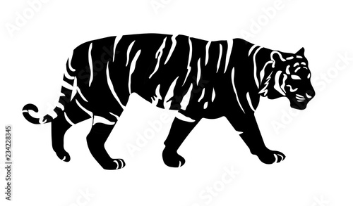Download "tiger silhouette 2" Stock image and royalty-free vector files on Fotolia.com - Pic 234228345