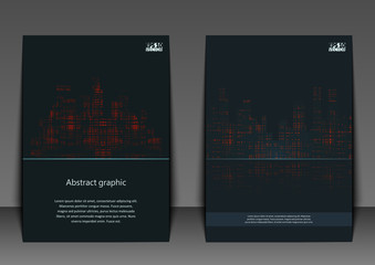 Dark urban scape. Night city skyline abstract background. Modern night city landscape. Eps10 Vector illustration