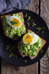 Sandwich with avocado and egg