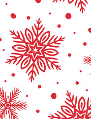 Rectangular background with hand drawn snowflakes