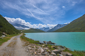 Glacial lake Rifflsee. Austrian Alps. Tyrol