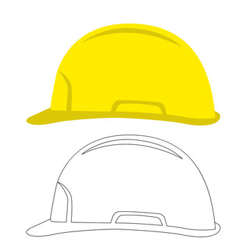 worker safety helmet, vector illustration.flat style,