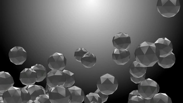 4k Abstract 3d polyhedron dodecahedron space diamonds crystals particle design technology art background.