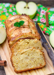Sweet apple cake with cinnamon for dessert