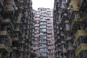 Hong Kong - August 14, 2018: Old apartment in Hong Kong