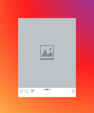 vector Social network photo frame. icon on black background eps10