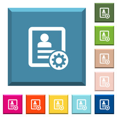 Contact settings white icons on edged square buttons