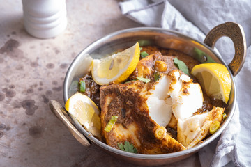 Spicy and tasty Fish curry dish.