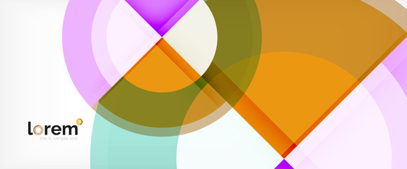 Obraz premium Modern geometric circles abstract background, colorful round shapes with shadow effects