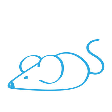 Handgezeichnete Maus in blau