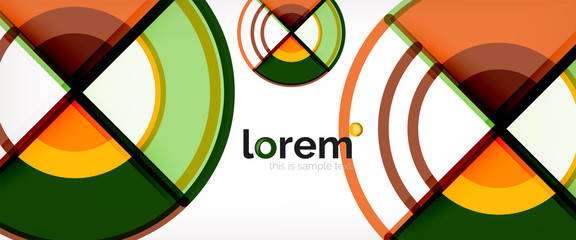 Fototapeta premium Circle abstract background, bright colorful round geometric shapes